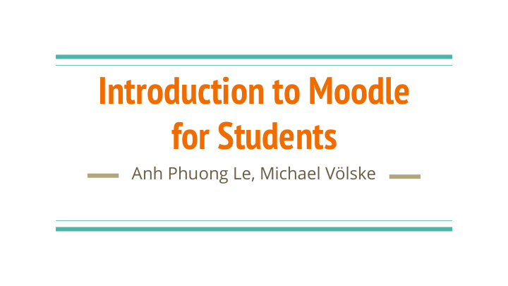 introduction to moodle for students