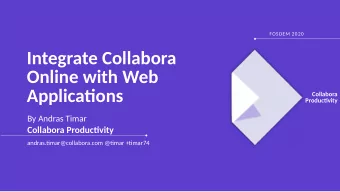 Integrate Collabora  Online with Web  Applicatjons  Collabora  Productjvity  By Andras Timar