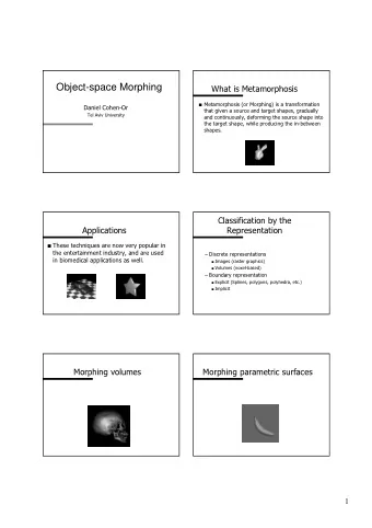 Object-  Object  -space Morphing  space Morphing