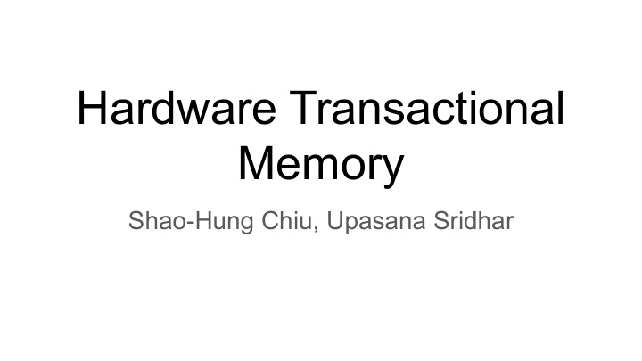 hardware transactional memory