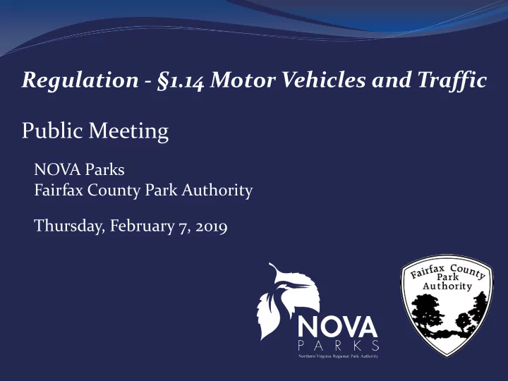 regulation 1 14 motor vehicles and traffic public meeting