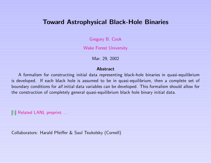 toward astrophysical black hole binaries