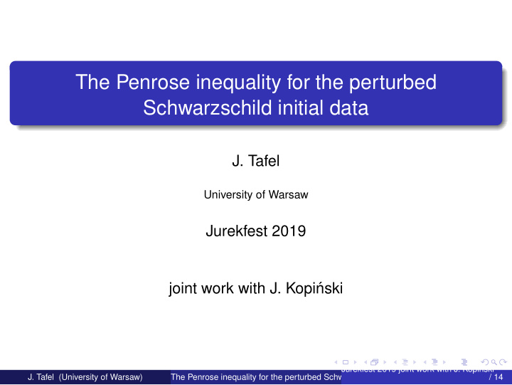 the penrose inequality for the perturbed schwarzschild