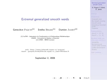 Extremal generalized smooth words  Kolakoski word  Run-length encoding  Smooth words  Generalized