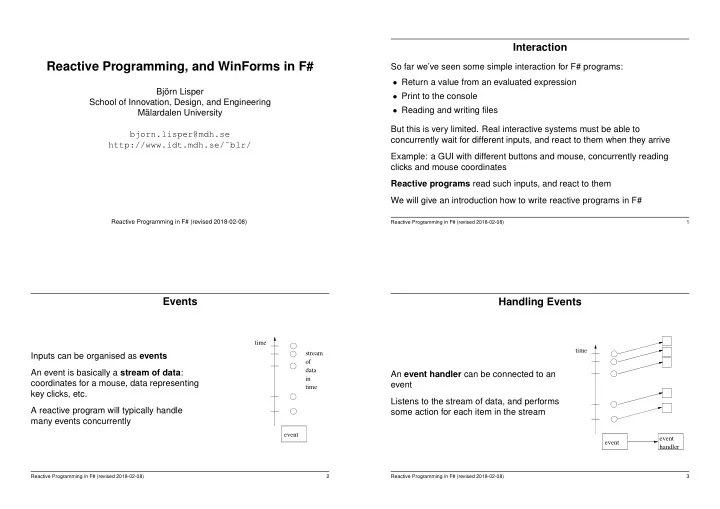 reactive programming and winforms in f