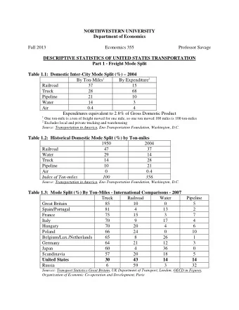 NORTHWESTERN UNIVERSITY Department of Economics  Fall 2013  Economics 355  Professor Savage