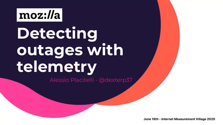 detecting outages with telemetry