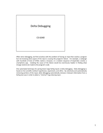 1  A  typical  bug  report  contains  a  lot  of  informaFon  that