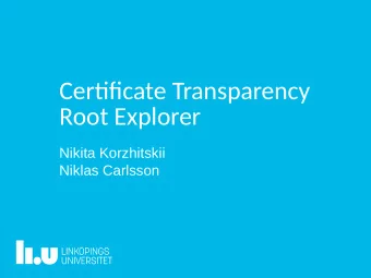 Certicate Transparency  Root Explorer  Nikita Korzhitskii  Niklas Carlsson  Web Public Key