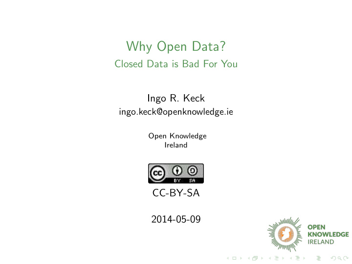 why open data