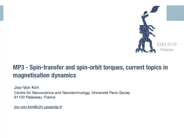 mp3 spin transfer and spin orbit torques current topics