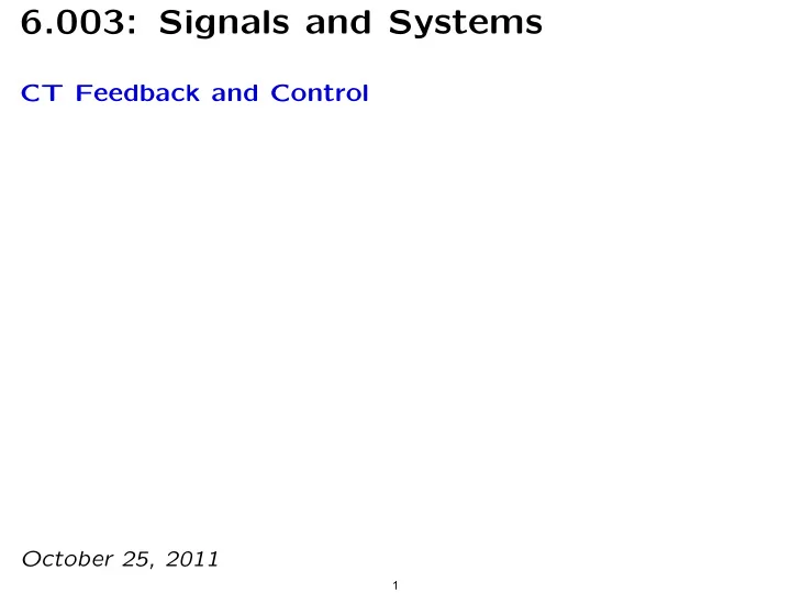 6 003 signals and systems
