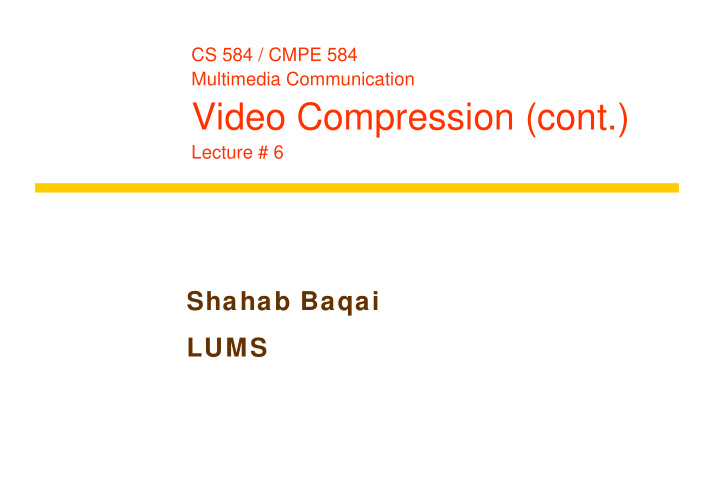 video compression cont