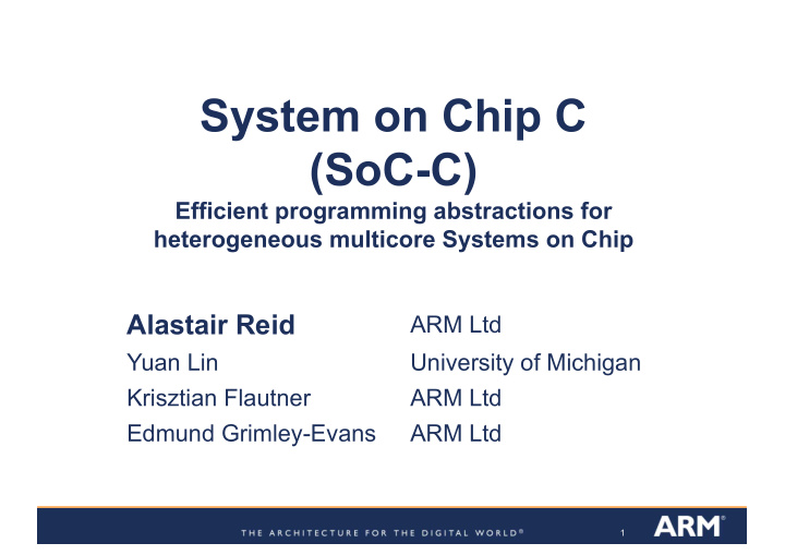 system on chip c soc c