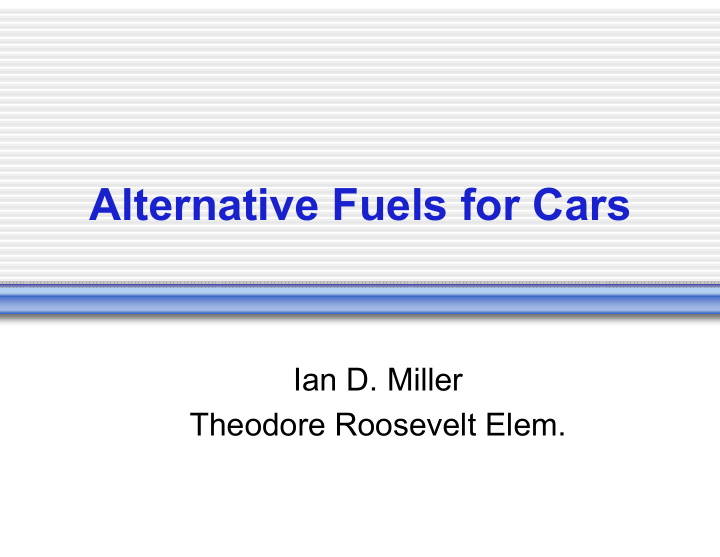 alternative fuels for cars