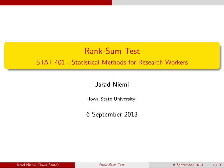 rank sum test