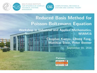 Reduced Basis Method for  Poisson-Boltzmann Equation  Workshop in Industrial and Applied