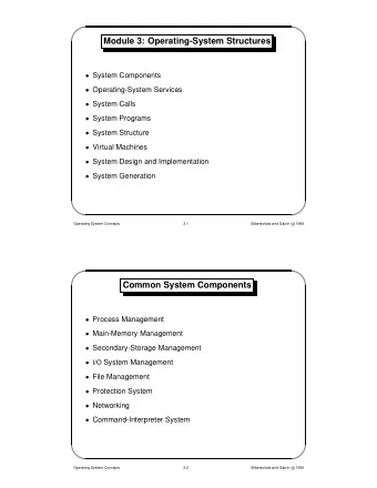 Module 3: Operating-System Structures  System Components  Operating-System Services