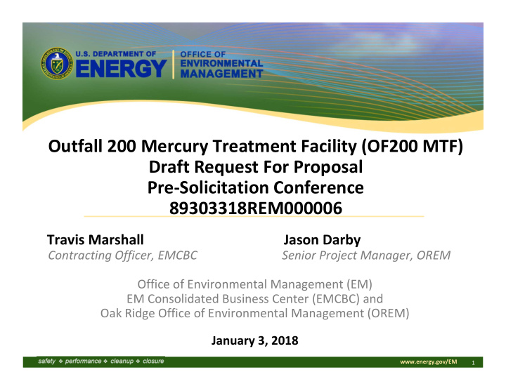 outfall 200 mercury treatment facility of200 mtf draft