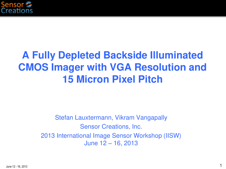 15 micron pixel pitch