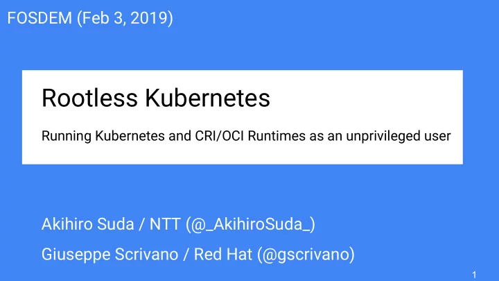 rootless kubernetes