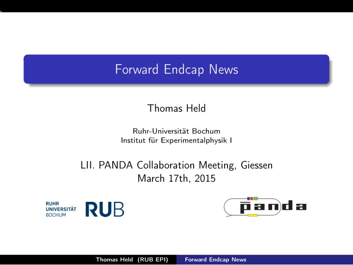 forward endcap news