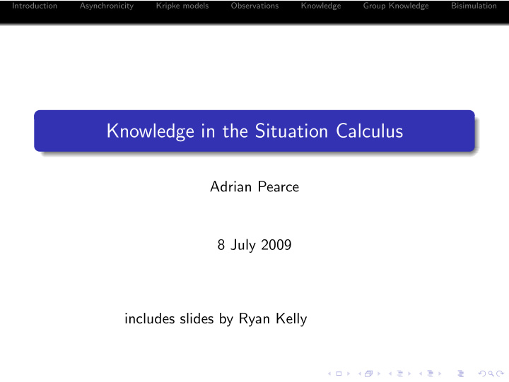 knowledge in the situation calculus