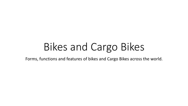 bikes and cargo bikes