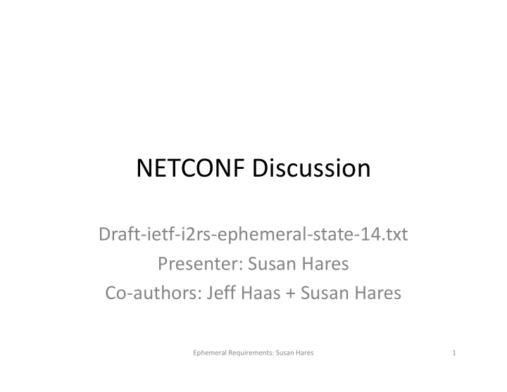 netconf discussion