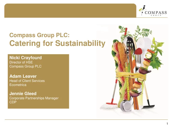 catering for sustainability