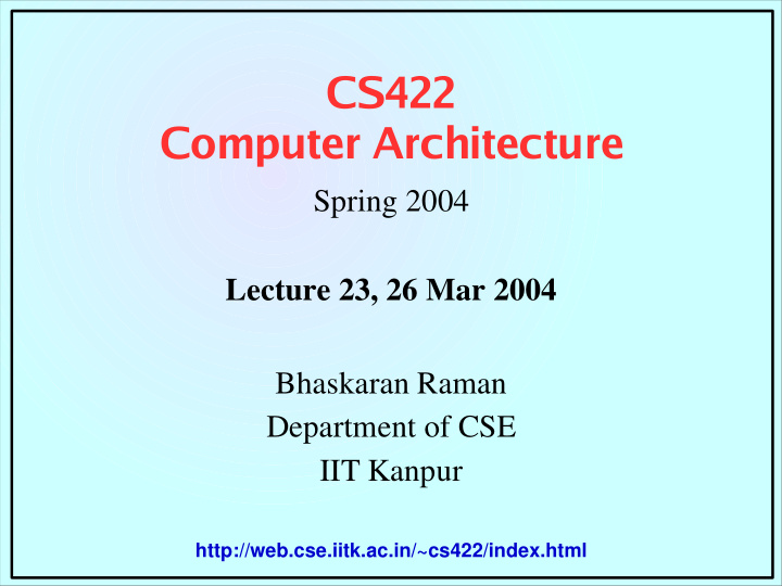 cs422 computer architecture