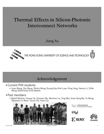 Thermal Effects in Silicon-Photonic  Interconnect Networks  Jiang  Xu  MOBILE  COMPUTING  SYSTEM