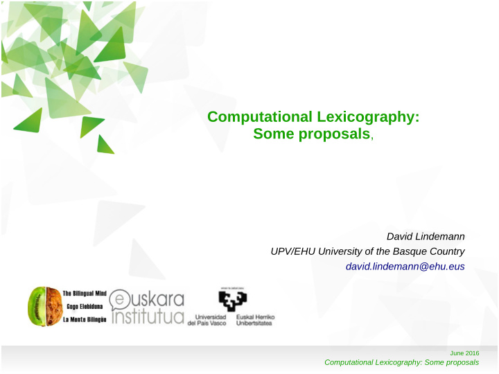 computational lexicography