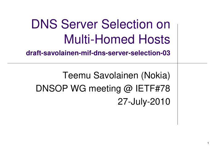 dns server selection on multi homed hosts