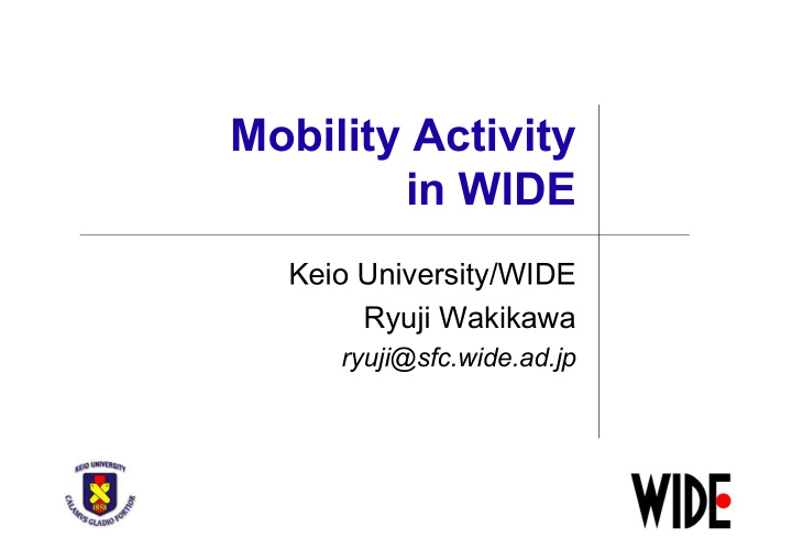 mobility activity in wide