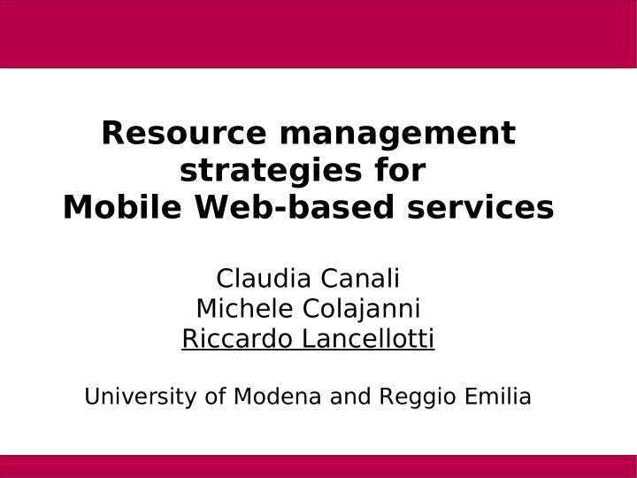 resource management strategies for mobile web based