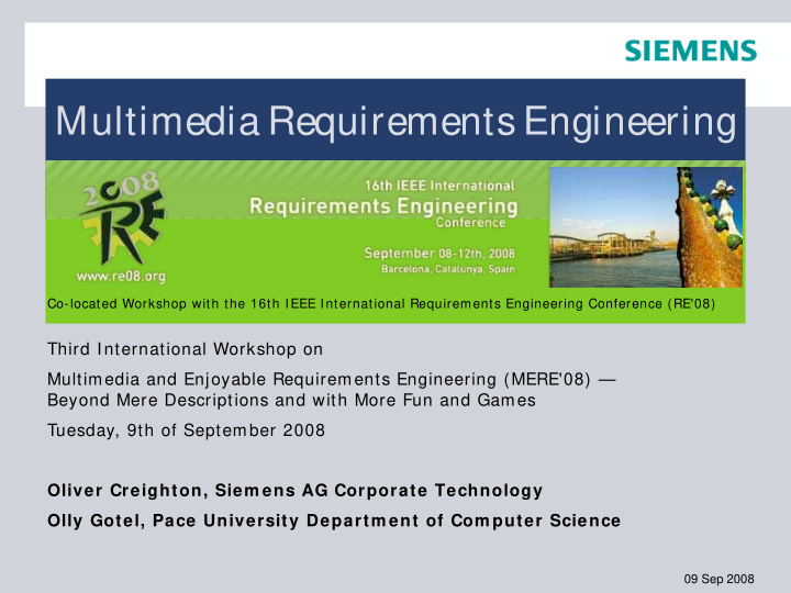 multimedia requirements engineering