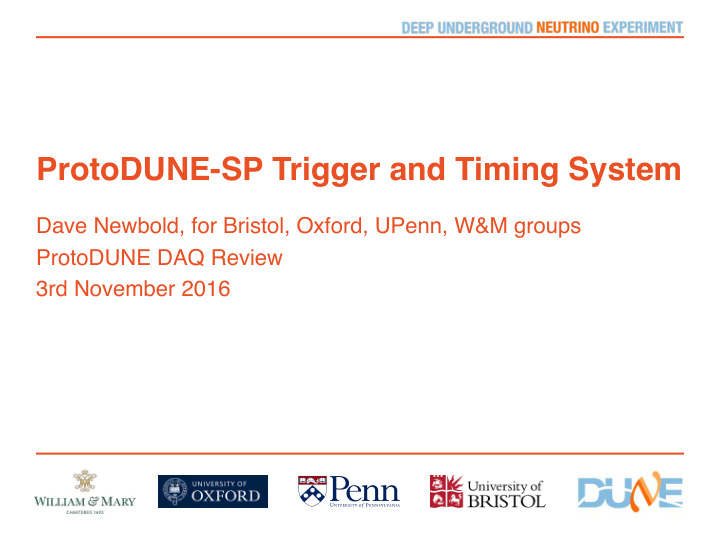 protodune sp trigger and timing system
