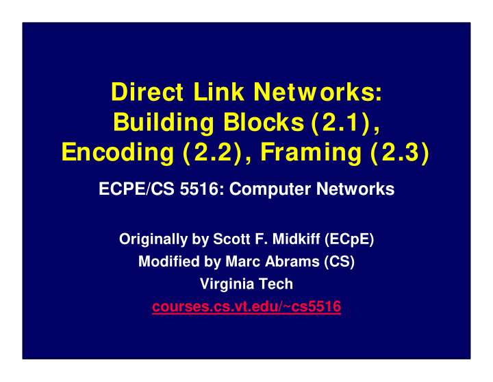 direct link networks building blocks 2 1 encoding 2 2