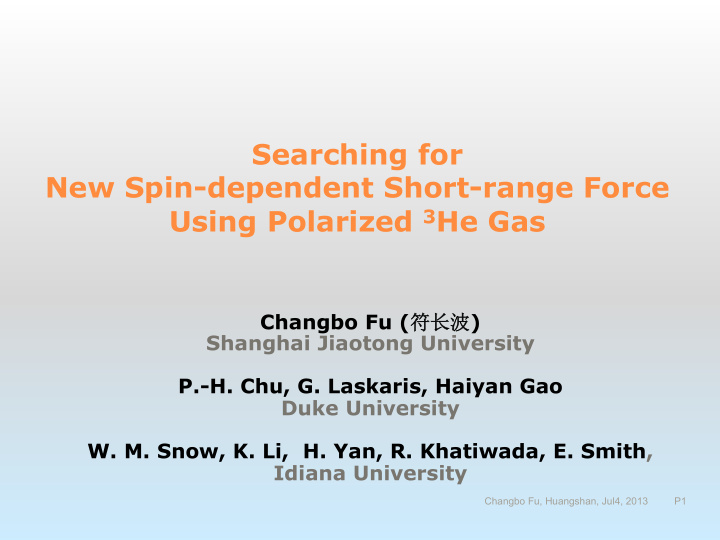 searching for new spin dependent short range force using