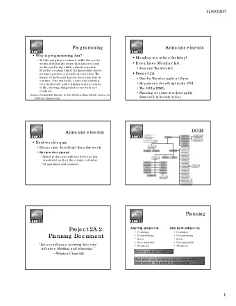 Pro je c t 2A.2:  Co nfusing  Co nfusing  Pla nning  Do c ume nt  Pla nning  Do c ume nt