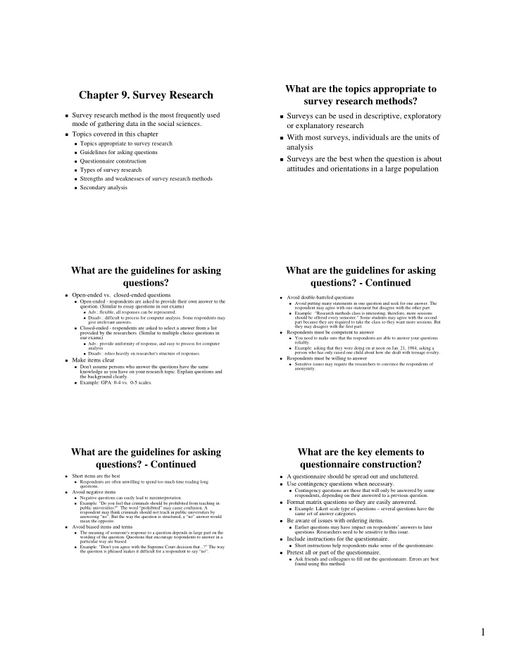 chapter 9 survey research chapter 9 survey research