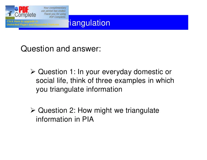 session 8 triangulation question and answer