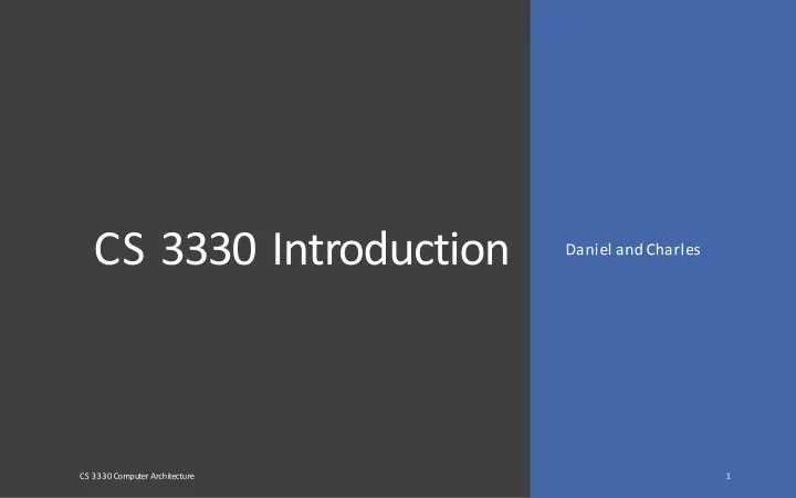 cs 3330 introduction