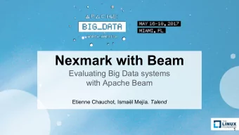 Nexmark with Beam  Evaluating Big Data systems  with Apache Beam Etienne Chauchot, Ismal Meja.