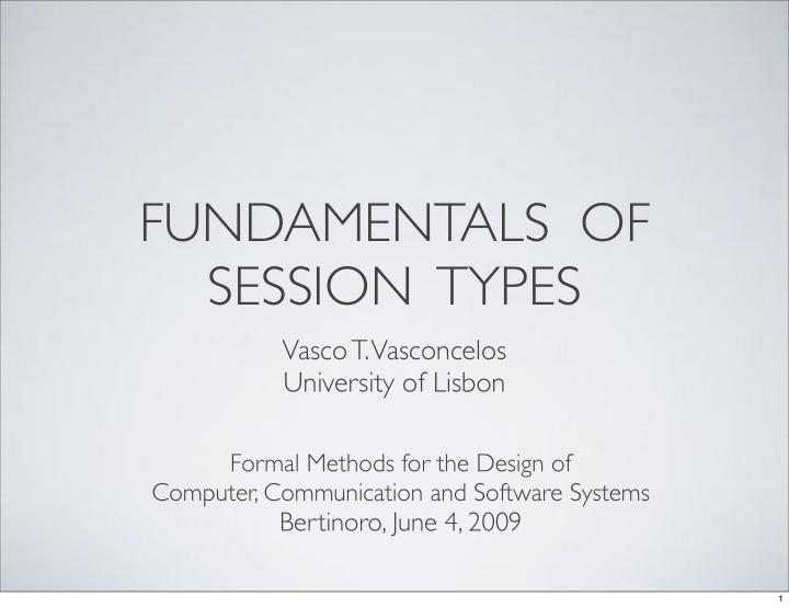 fundamentals of session types