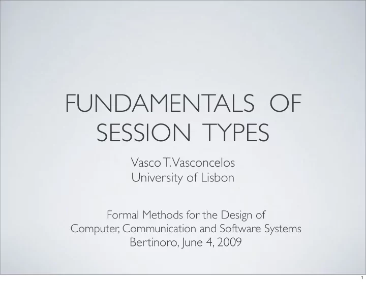 fundamentals of session types