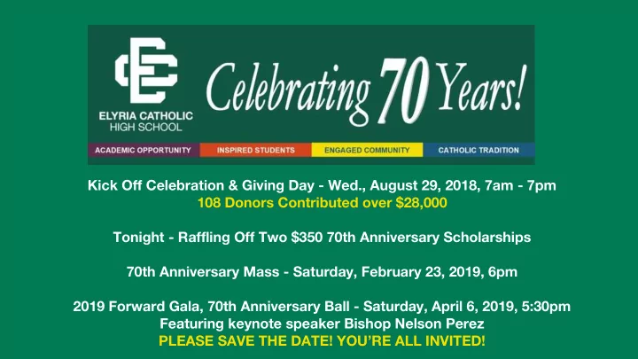 kick off celebration giving day wed august 29 2018 7am