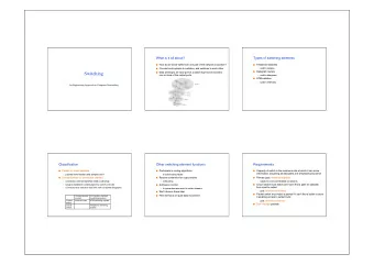 Switching  Data arriving to an input port of a switch have to be moved to  Data arriving to an
