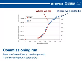 Commissioning run  Brendan Casey (FNAL), Joe Grange (ANL)  Commissioning Run Coordinators  Goals